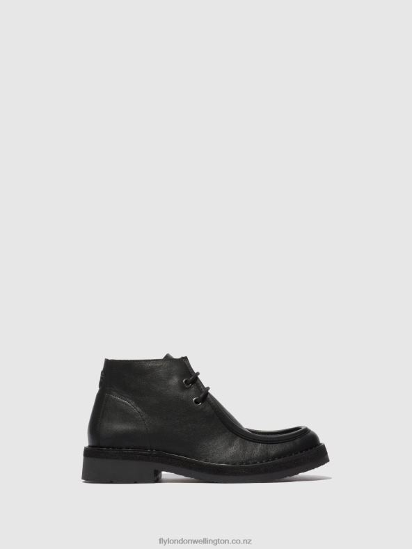 Men Fly London BIO BLACK Lace-up Ankle Boots RODO076 0B6X4811
