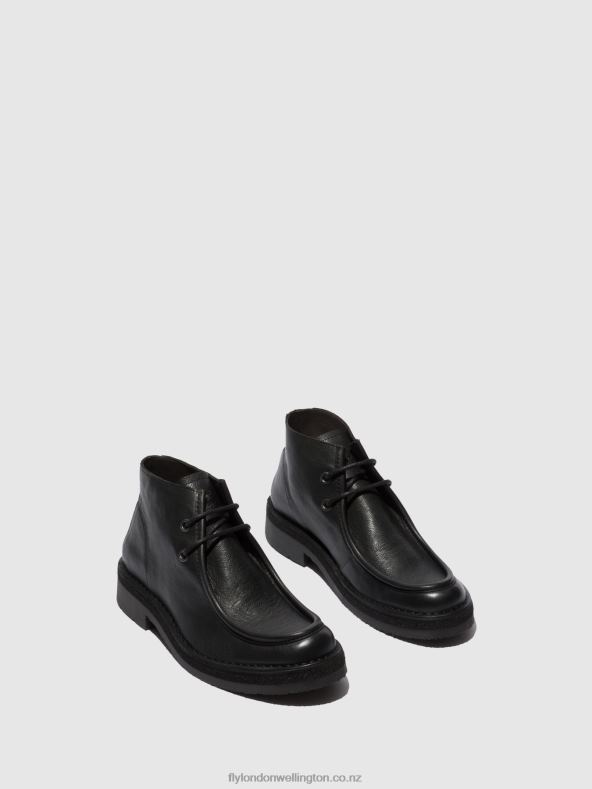 Men Fly London BIO BLACK Lace-up Ankle Boots RODO076 0B6X4811