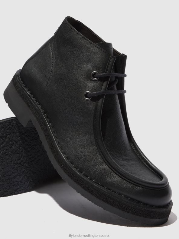 Men Fly London BIO BLACK Lace-up Ankle Boots RODO076 0B6X4811