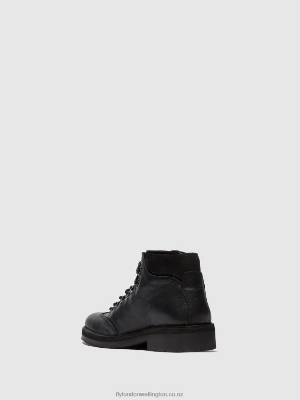 Men Fly London BIO/OILSUEDE (VEGETAL) BLACK Lace-up Ankle Boots REUS075 0B6X4808