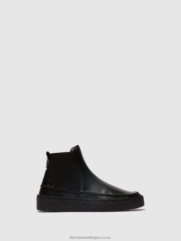 Men Fly London BLACK Chelsea Ankle Boots ROOP541 0B6X4802
