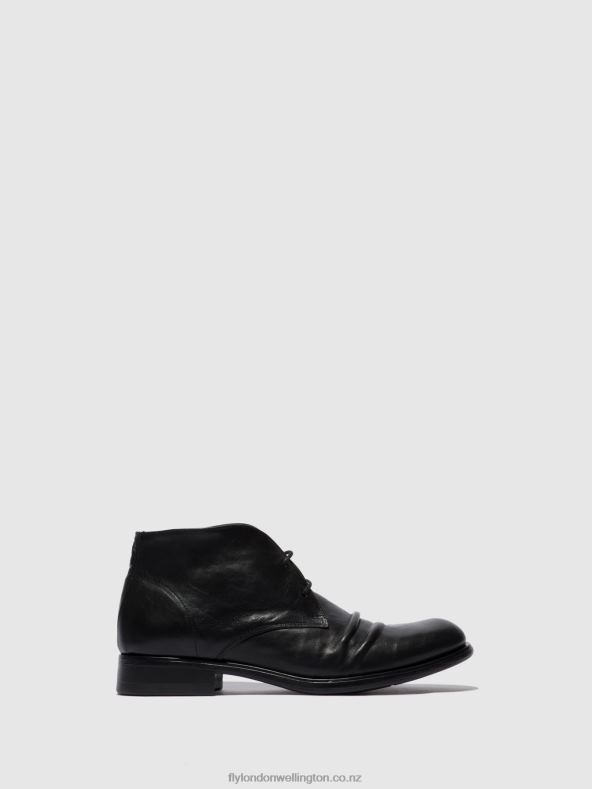 Men Fly London ESTIGMA BLACK Lace-up Ankle Boots MURO577 0B6X4813