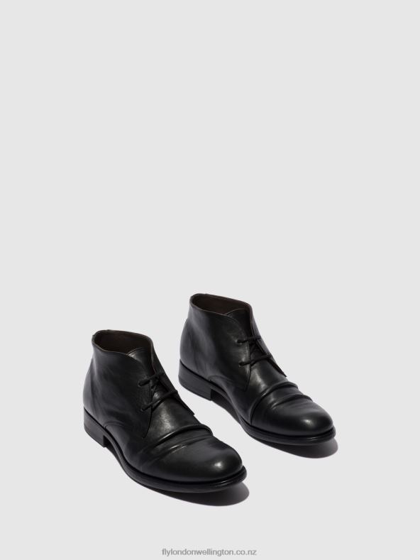 Men Fly London ESTIGMA BLACK Lace-up Ankle Boots MURO577 0B6X4813