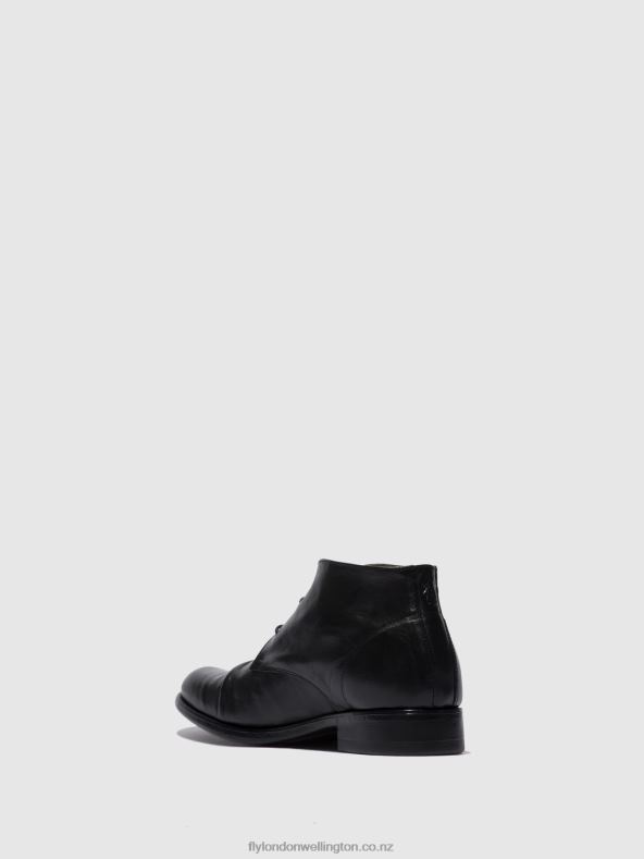 Men Fly London ESTIGMA BLACK Lace-up Ankle Boots MURO577 0B6X4813