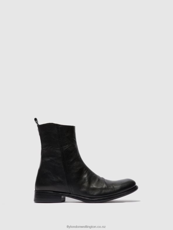 Men Fly London ESTIGMA (VEGETAL) BLACK Chelsea Ankle Boots MELV797 0B6X4804