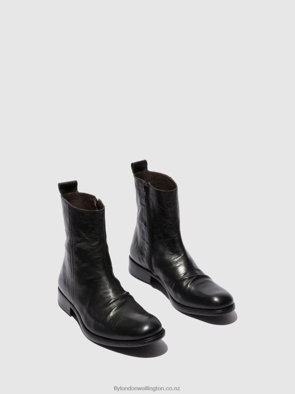 Men Fly London ESTIGMA (VEGETAL) BLACK Chelsea Ankle Boots MELV797 0B6X4804