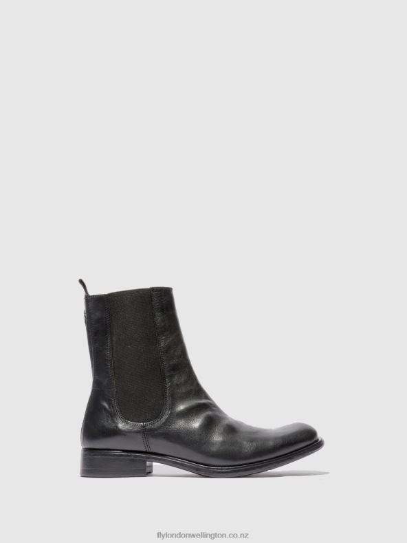Men Fly London ESTIGMA (VEGETAL) BLACK Chelsea Ankle Boots MOZE798 0B6X4807