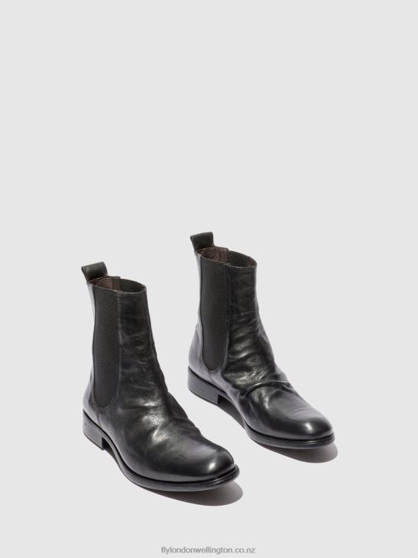 Men Fly London ESTIGMA (VEGETAL) BLACK Chelsea Ankle Boots MOZE798 0B6X4807