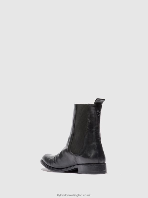 Men Fly London ESTIGMA (VEGETAL) BLACK Chelsea Ankle Boots MOZE798 0B6X4807
