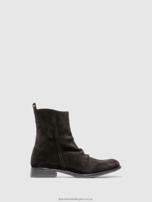 Men Fly London OILSUEDE (VEGETAL) BLACK Chelsea Ankle Boots MELV797 0B6X4812