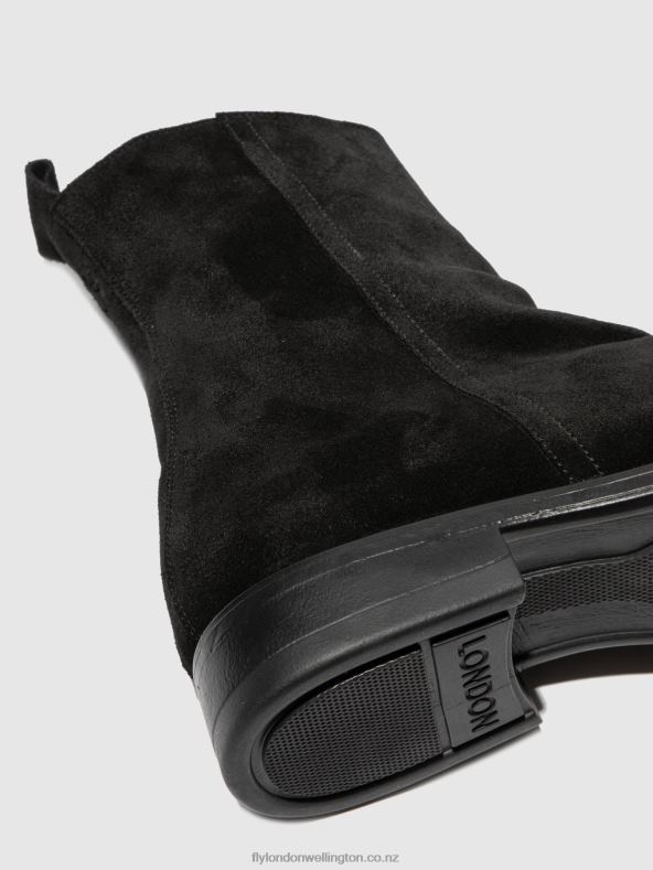 Men Fly London OILSUEDE (VEGETAL) BLACK Chelsea Ankle Boots MELV797 0B6X4812