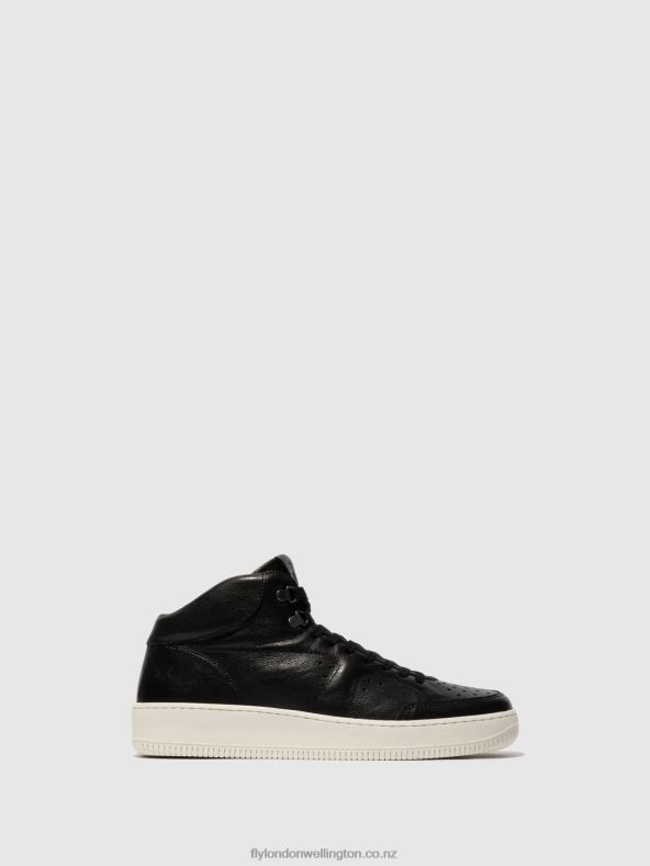 Men Fly London BLACK Hi-Top Trainers BEAT514 0B6X4841