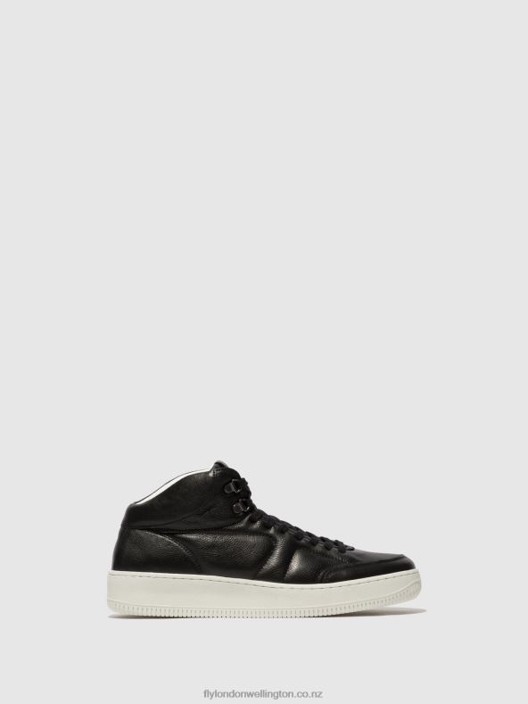 Men Fly London BLACK Lace-up Trainers BEAP543 0B6X4835