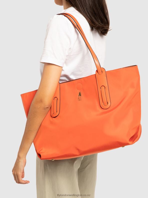 Women Fly London ORANGE Tote Bags DOZI738 0B6X4792