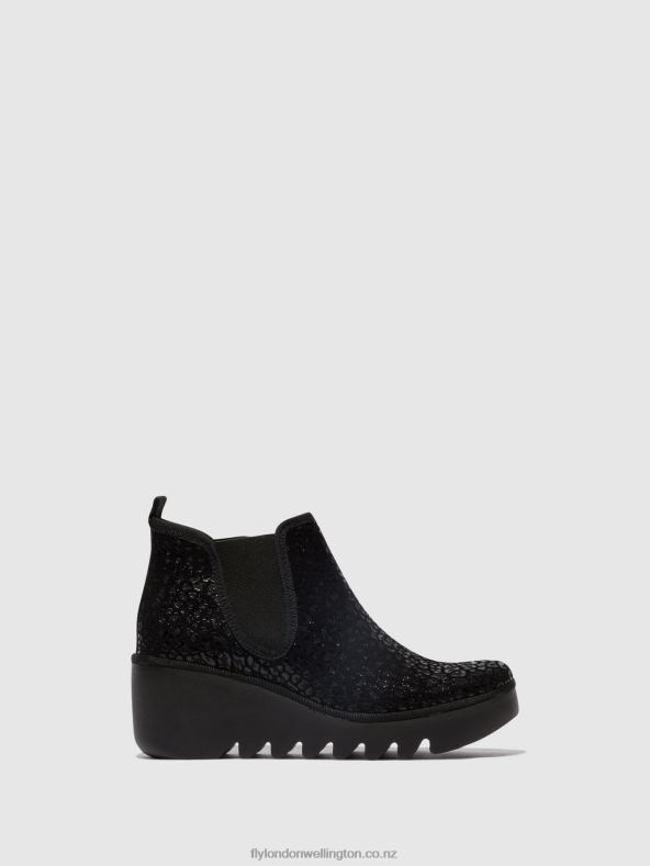 Women Fly London ANTHRACITE SPOTS Chelsea Ankle Boots BYNE349 0B6X4149