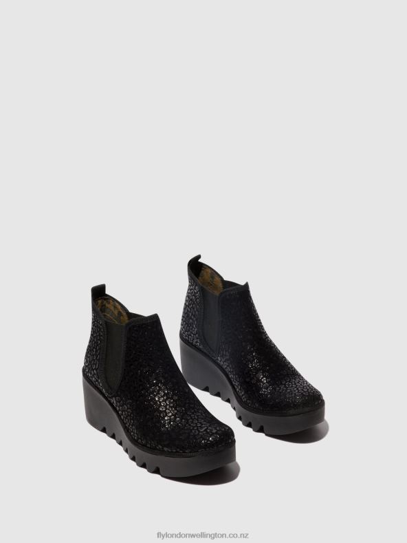 Women Fly London ANTHRACITE SPOTS Chelsea Ankle Boots BYNE349 0B6X4149