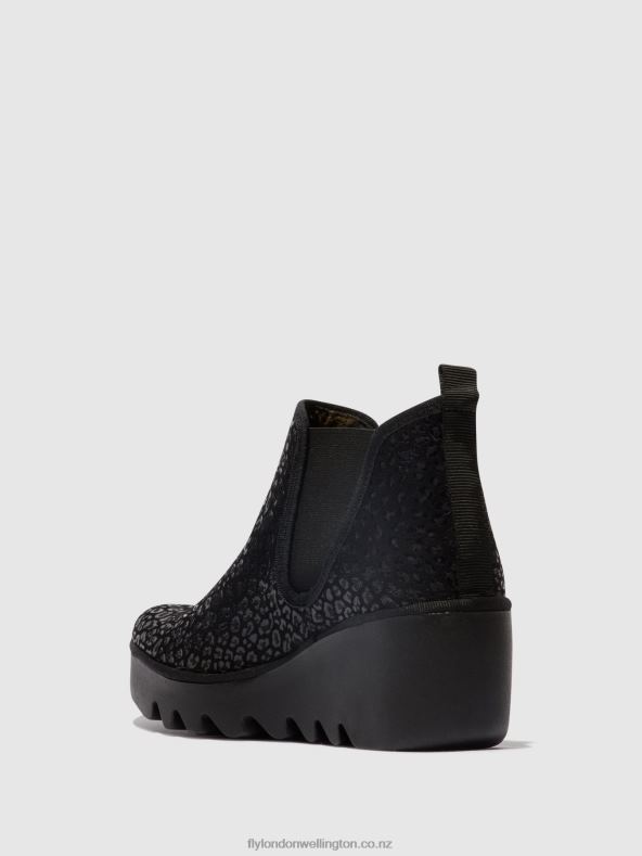 Women Fly London ANTHRACITE SPOTS Chelsea Ankle Boots BYNE349 0B6X4149