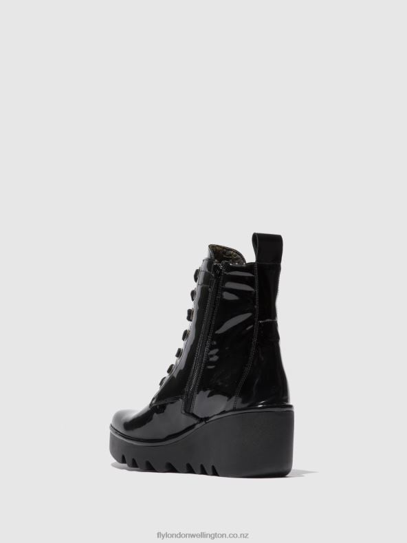 Women Fly London ATLANTIS BLACK Lace-up Ankle Boots BIAZ329 0B6X4210