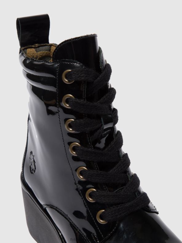 Women Fly London ATLANTIS BLACK Lace-up Ankle Boots BIAZ329 0B6X4210