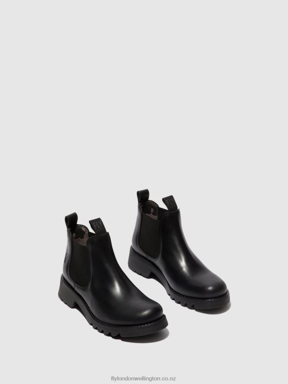 Women Fly London BLACK (ALL BLACK) Chelsea Ankle Boots RIKA894 0B6X4124