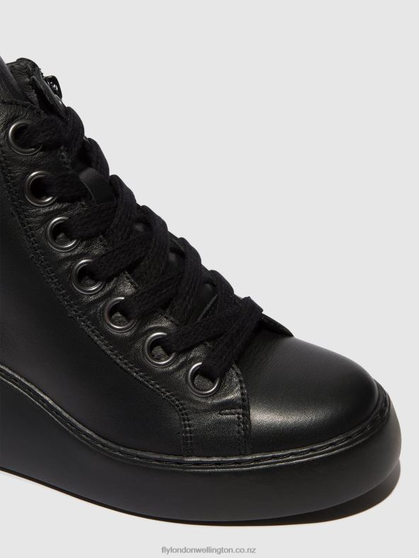 Women Fly London BLACK (BLACK SOLE) Lace-up Ankle Boots DICE468 0B6X4108