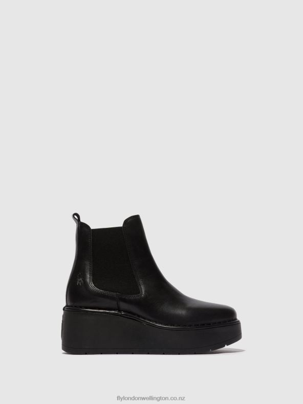 Women Fly London BLACK Chelsea Ankle Boots HAMA238 0B6X4138
