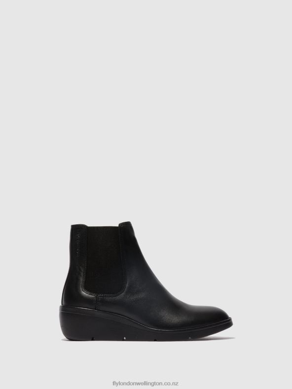 Women Fly London BLACK Chelsea Ankle Boots NOLA549 0B6X4130