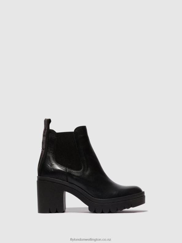 Women Fly London BLACK Chelsea Ankle Boots TOPE520 0B6X4120