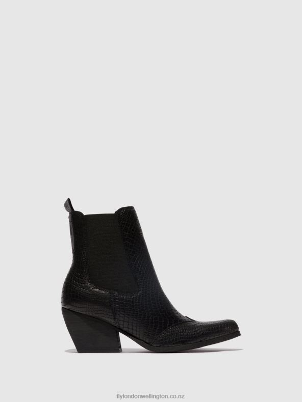 Women Fly London BLACK Chelsea Ankle Boots TORM911 0B6X4122