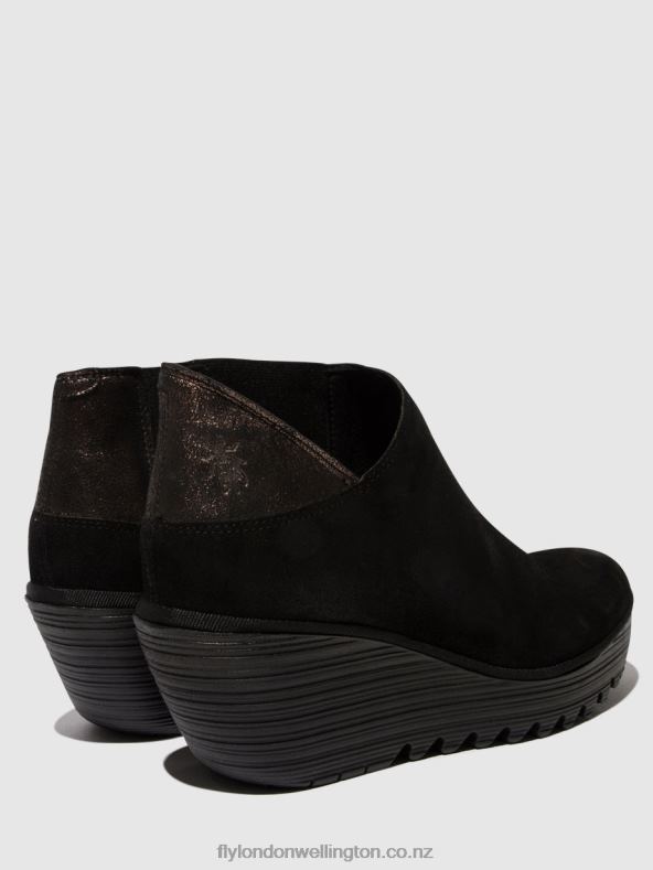 Women Fly London BLACK/GRAPHITE Zip Up Ankle Boots YEGO400 0B6X435