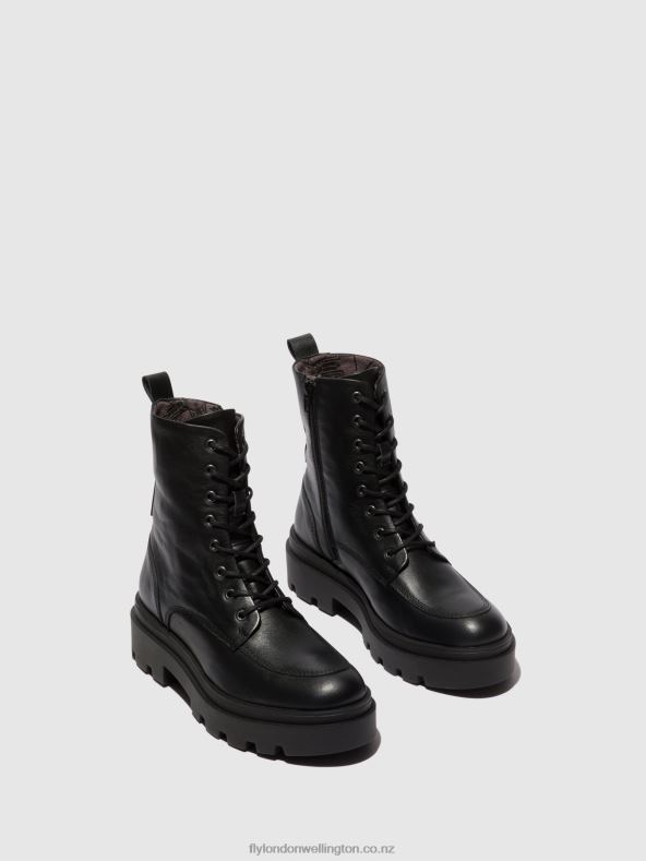 Women Fly London BLACK Lace-up Ankle Boots JAYE878 0B6X4104