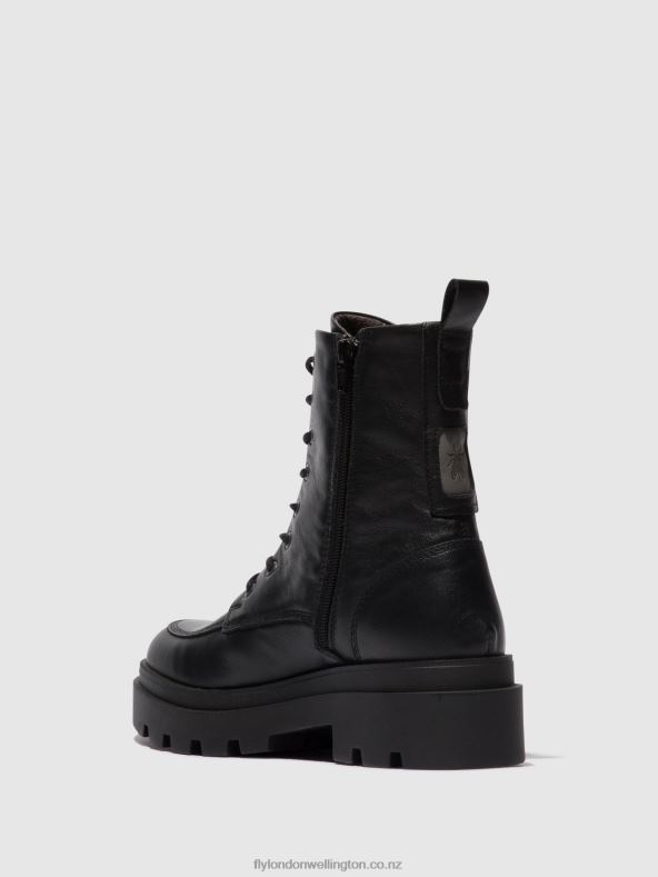 Women Fly London BLACK Lace-up Ankle Boots JAYE878 0B6X4104
