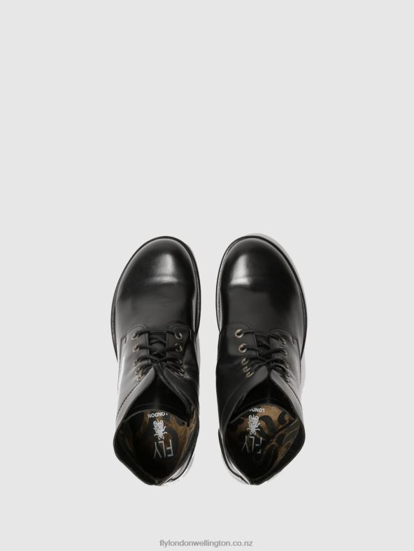 Women Fly London BLACK Lace-up Ankle Boots MESU780 0B6X4268