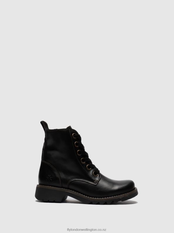 Women Fly London BLACK Lace-up Ankle Boots RAGI539 0B6X4283