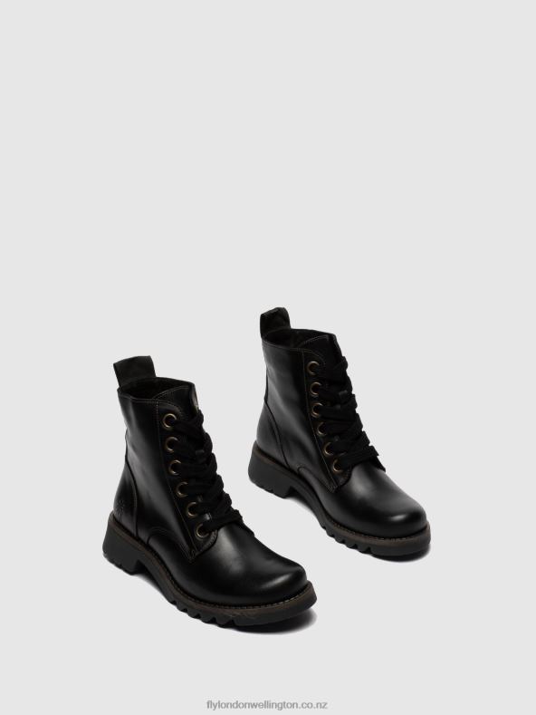 Women Fly London BLACK Lace-up Ankle Boots RAGI539 0B6X4283