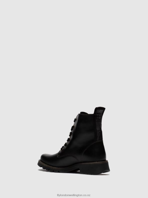 Women Fly London BLACK Lace-up Ankle Boots RAGI539 0B6X4283