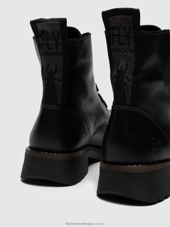 Women Fly London BLACK Lace-up Ankle Boots RAGI539 0B6X4283