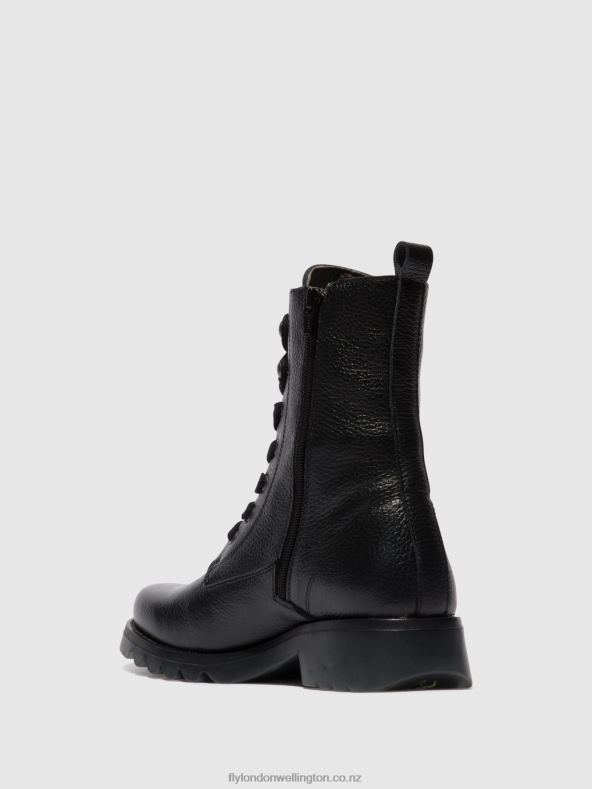 Women Fly London BLACK Lace-up Ankle Boots REID893 0B6X491