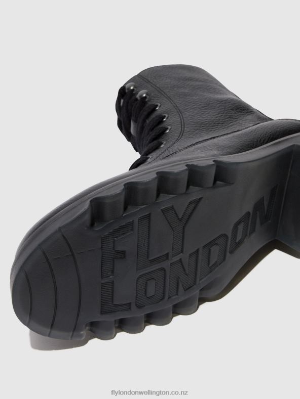 Women Fly London BLACK Lace-up Ankle Boots REID893 0B6X491