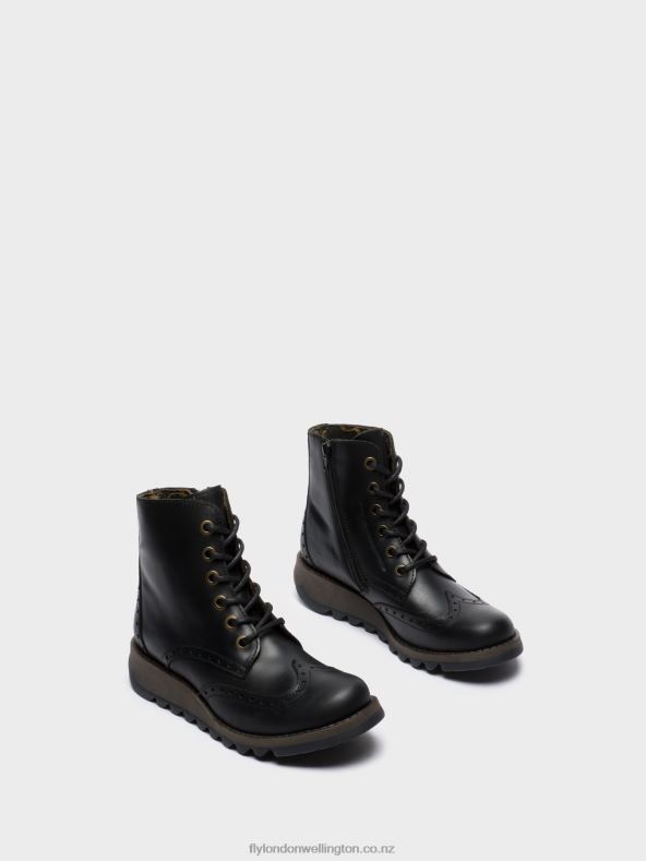 Women Fly London BLACK Lace-up Ankle Boots SARL069 0B6X4254