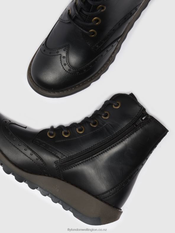Women Fly London BLACK Lace-up Ankle Boots SARL069 0B6X4254