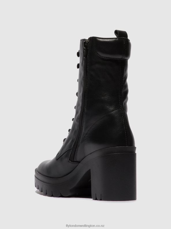Women Fly London BLACK Lace-up Ankle Boots TIEL642 0B6X485