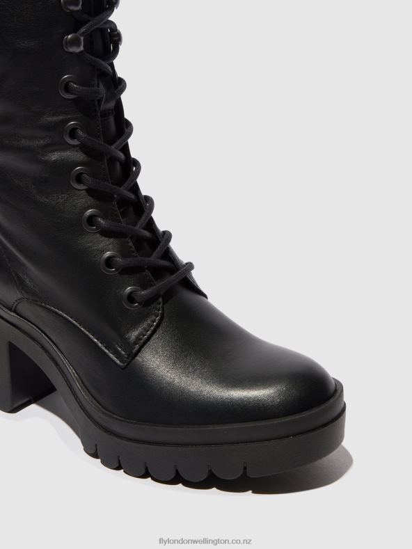Women Fly London BLACK Lace-up Ankle Boots TIEL642 0B6X485