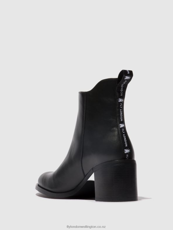 Women Fly London BLACK Zip Up Ankle Boots ADER912 0B6X478