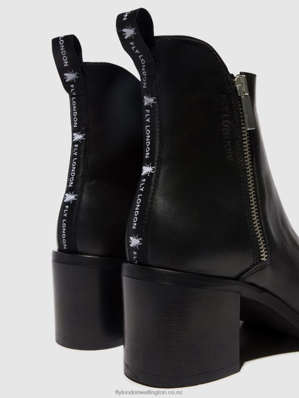 Women Fly London BLACK Zip Up Ankle Boots ADER912 0B6X478