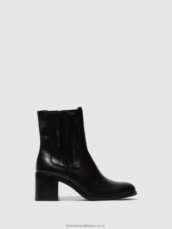 Women Fly London BLACK Zip Up Ankle Boots AMEL913 0B6X470