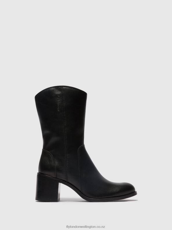 Women Fly London BLACK Zip Up Ankle Boots ASTA914 0B6X473