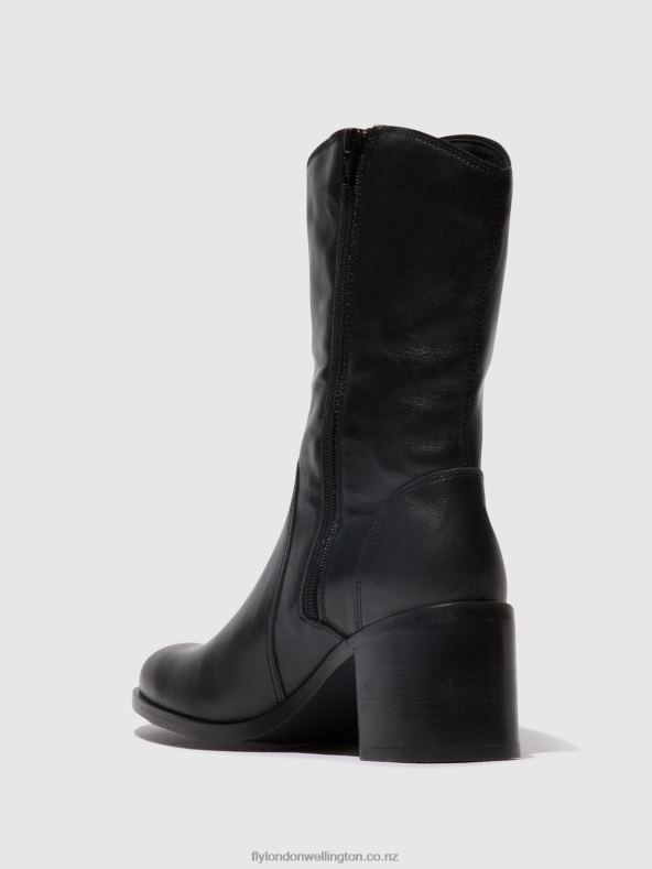 Women Fly London BLACK Zip Up Ankle Boots ASTA914 0B6X473