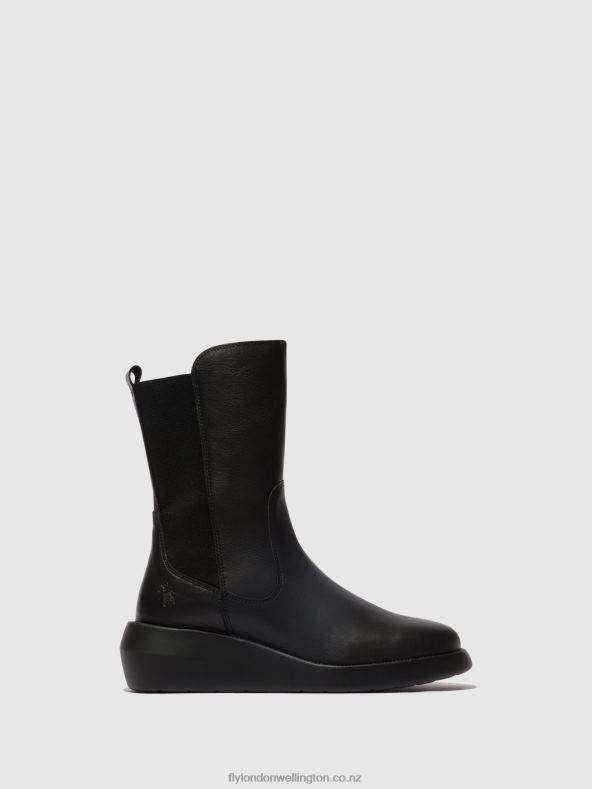 Women Fly London BLACK Zip Up Ankle Boots BRIN516 0B6X463