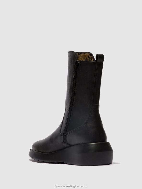 Women Fly London BLACK Zip Up Ankle Boots BRIN516 0B6X463